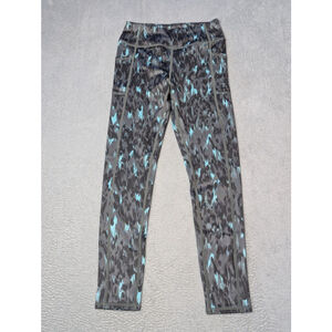 Girls Zella Gray Blue Leopard Print Leggings Size 10 New without Tags